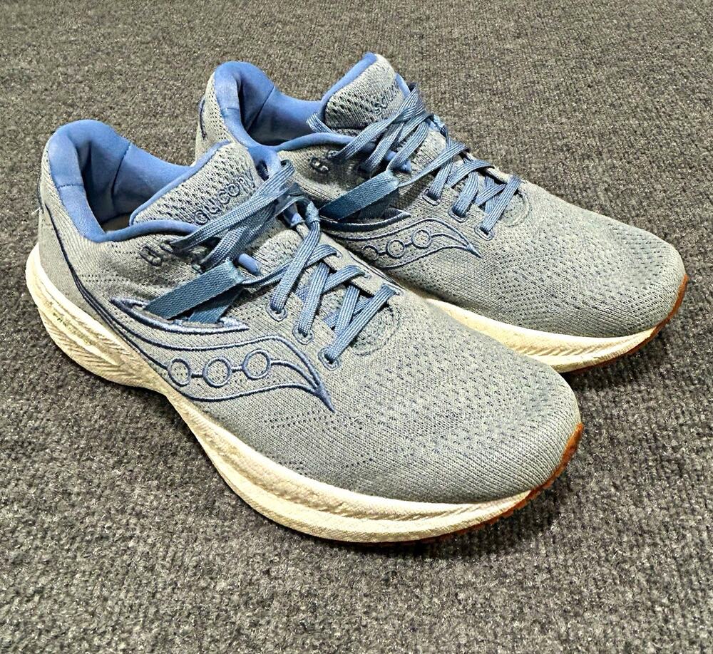Saucony Triumph 20 Women Blue Mesh Cushioned Lace-Up Running Shoe US 11